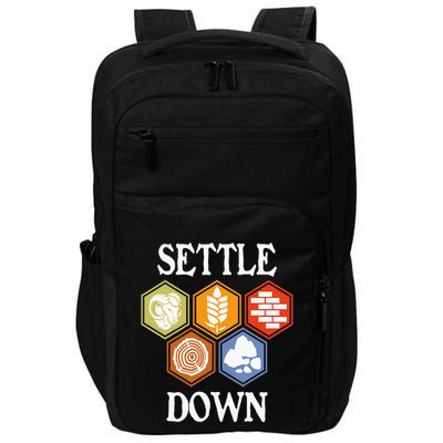Settle Down Funny Tabletop Game Night Board Gaming Impact Tech Backpack