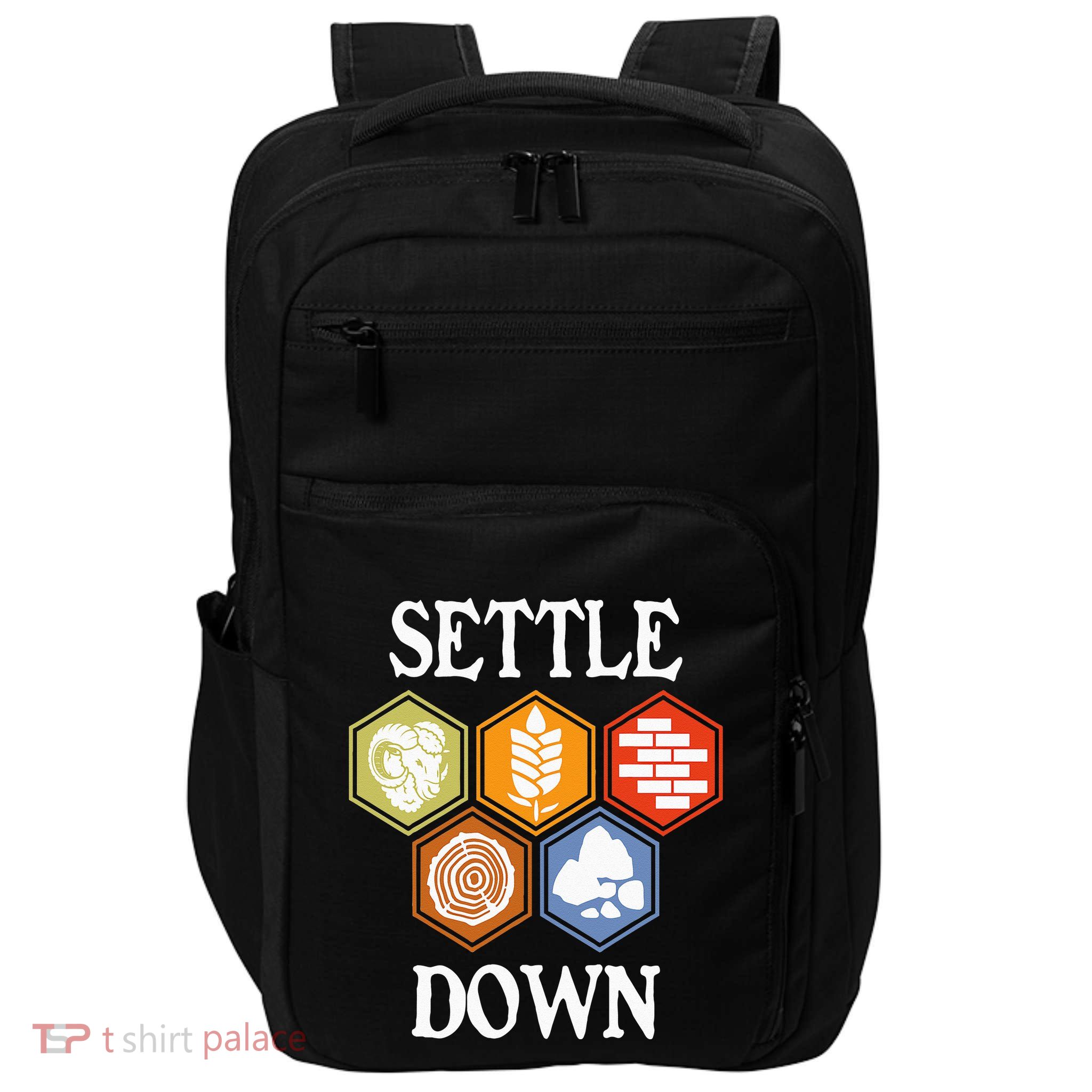 Settle Down Funny Tabletop Game Night Board Gaming Impact Tech Backpack