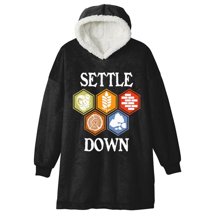 Settle Down Funny Tabletop Game Night Board Gaming Hooded Wearable Blanket