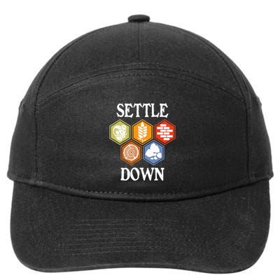 Settle Down Funny Tabletop Game Night Board Gaming 7-Panel Snapback Hat