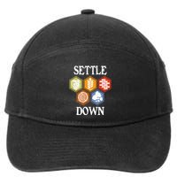 Settle Down Funny Tabletop Game Night Board Gaming 7-Panel Snapback Hat