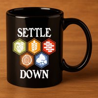 Settle Down Funny Tabletop Game Night Board Gaming 11oz C Handle Ceramic Mug