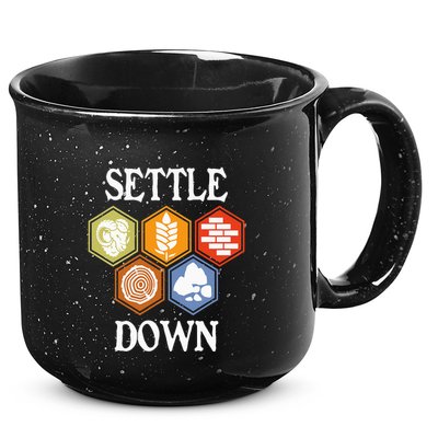 Settle Down Funny Tabletop Game Night Board Gaming 15oz Campfire Ceramic Mug