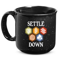 Settle Down Funny Tabletop Game Night Board Gaming 15oz Campfire Ceramic Mug