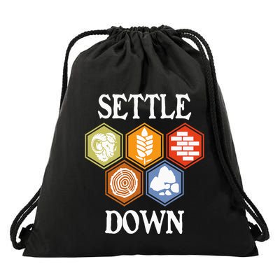 Settle Down Funny Tabletop Game Night Board Gaming Drawstring Bag