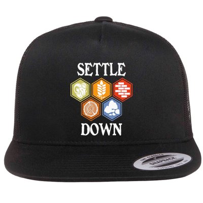 Settle Down Funny Tabletop Game Night Board Gaming Flatbill Hat