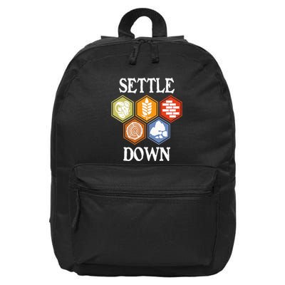 Settle Down Funny Tabletop Game Night Board Gaming 16 in Basic Backpack