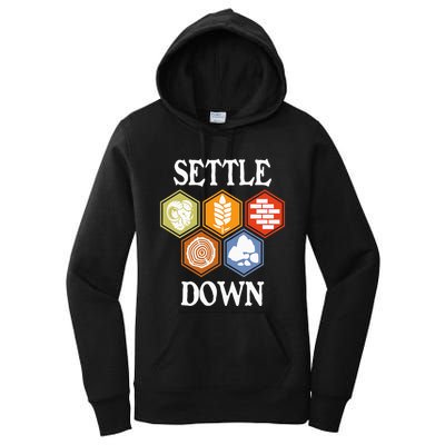 Settle Down Funny Tabletop Game Night Board Gaming Women's Pullover Hoodie