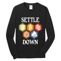 Settle Down Funny Tabletop Game Night Board Gaming Tall Long Sleeve T-Shirt