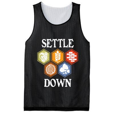 Settle Down Funny Tabletop Game Night Board Gaming Mesh Reversible Basketball Jersey Tank