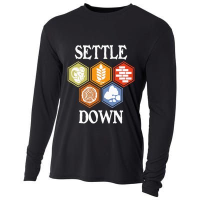 Settle Down Funny Tabletop Game Night Board Gaming Cooling Performance Long Sleeve Crew