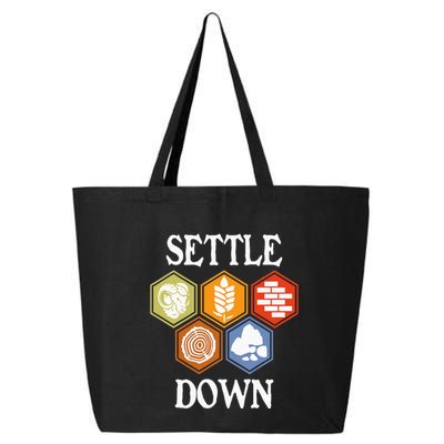 Settle Down Funny Tabletop Game Night Board Gaming 25L Jumbo Tote