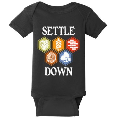 Settle Down Funny Tabletop Game Night Board Gaming Baby Bodysuit