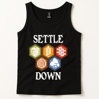 Settle Down Funny Tabletop Game Night Board Gaming Tank Top