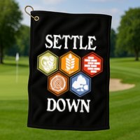Settle Down Funny Tabletop Game Night Board Gaming Golf Towel