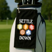 Settle Down Funny Tabletop Game Night Board Gaming Golf Towel