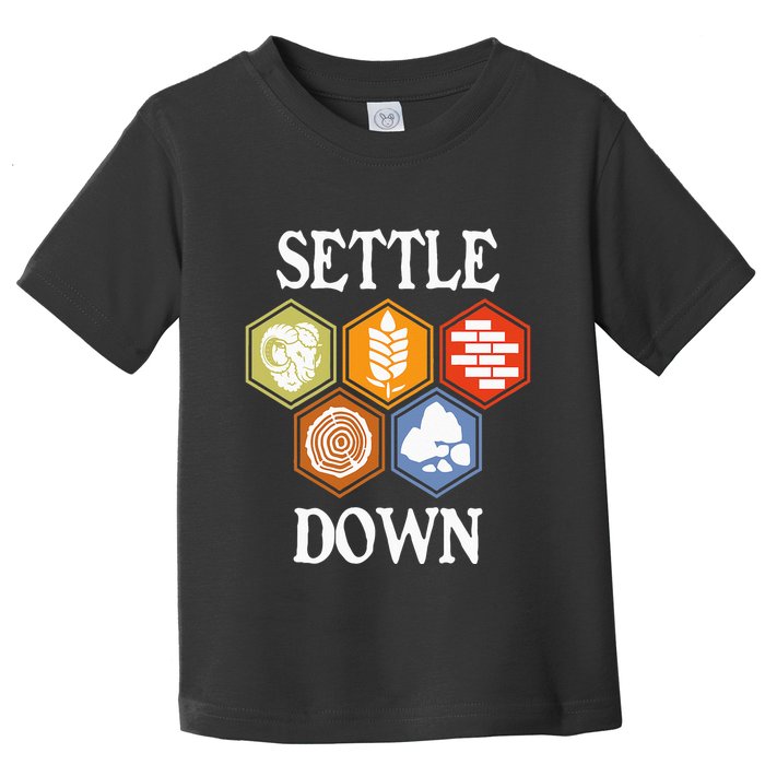 Settle Down Funny Tabletop Game Night Board Gaming Toddler T-Shirt