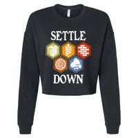 Settle Down Funny Tabletop Game Night Board Gaming Cropped Pullover Crew