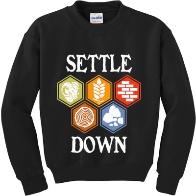 Settle Down Funny Tabletop Game Night Board Gaming Kids Sweatshirt