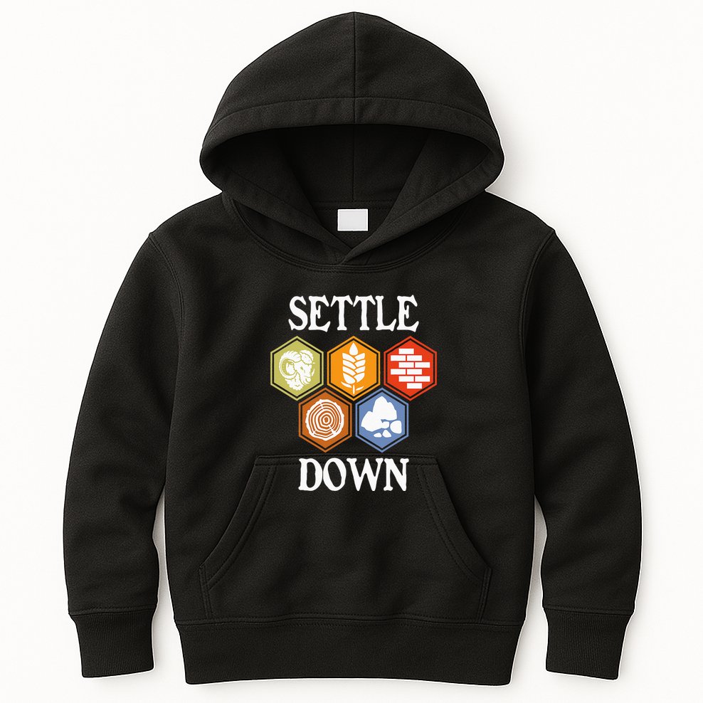 Settle Down Funny Tabletop Game Night Board Gaming Kids Hoodie