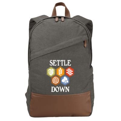Settle Down Funny Tabletop Game Night Board Gaming Cotton Canvas Backpack