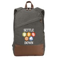 Settle Down Funny Tabletop Game Night Board Gaming Cotton Canvas Backpack