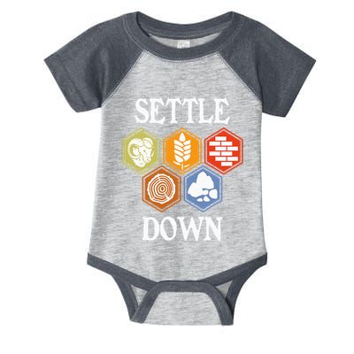 Settle Down Funny Tabletop Game Night Board Gaming Infant Baby Jersey Bodysuit