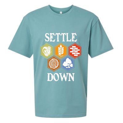 Settle Down Funny Tabletop Game Night Board Gaming Sueded Cloud Jersey T-Shirt