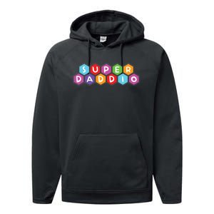 Super Daddio Funny Dad Gift Performance Fleece Hoodie