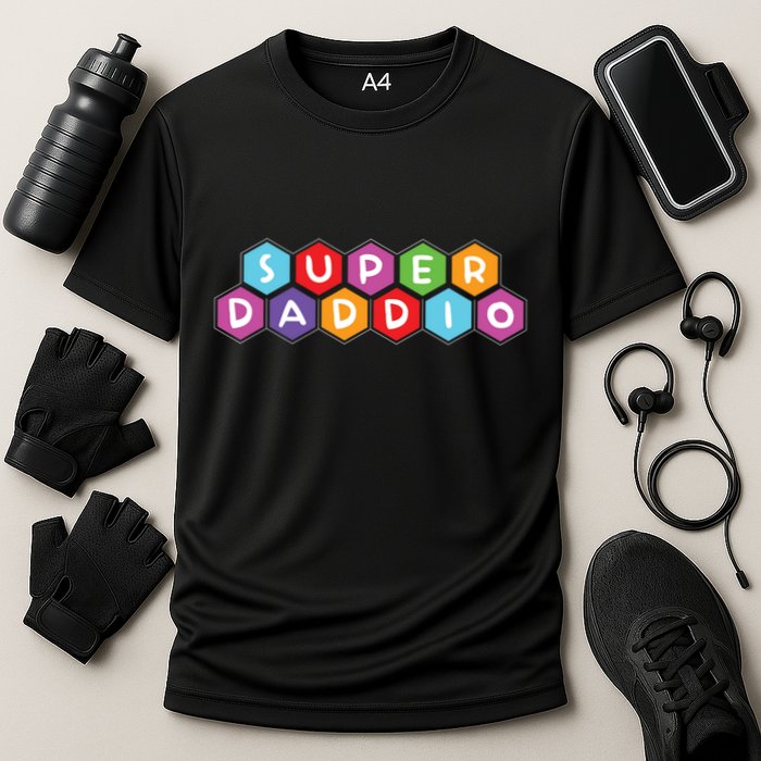 Super Daddio Funny Dad Gift Cooling Performance Crew T-Shirt