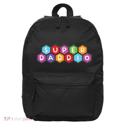 Super Daddio Funny Dad Gift 16 in Basic Backpack