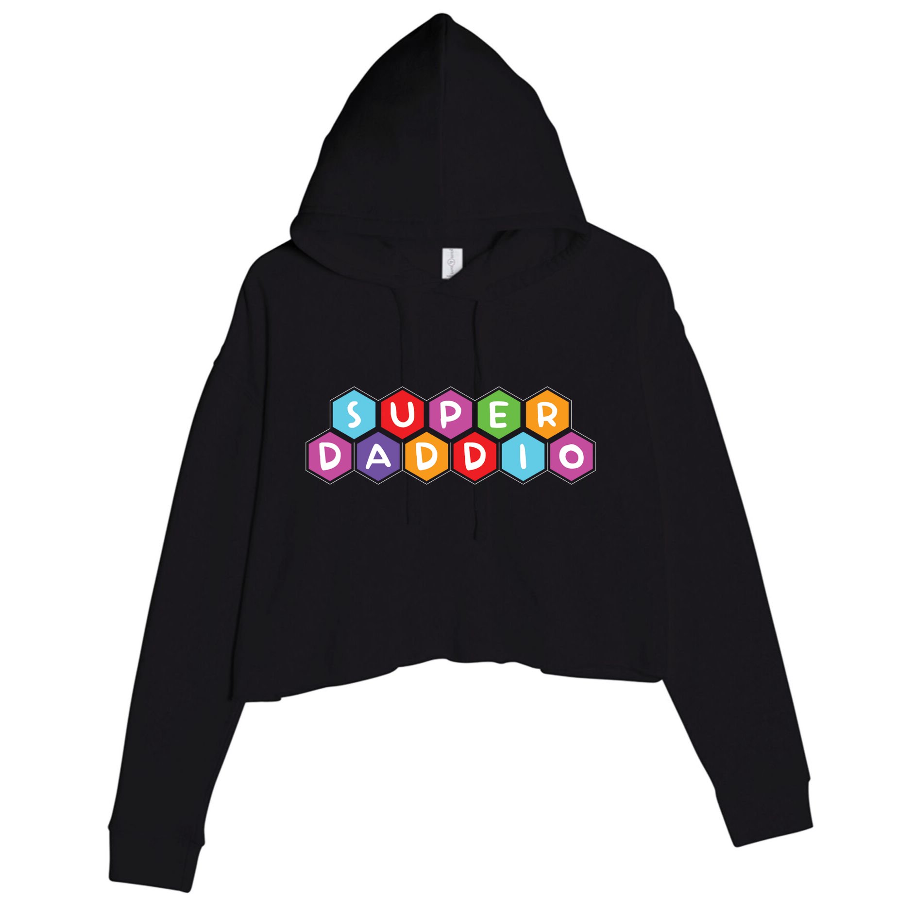 Super Daddio Funny Dad Gift Crop Fleece Hoodie