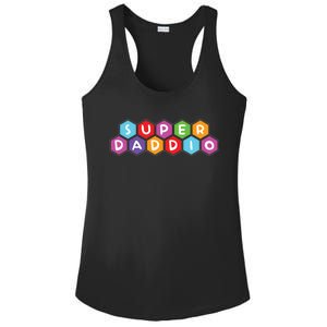 Super Daddio Funny Dad Gift Ladies PosiCharge Competitor Racerback Tank