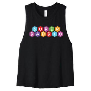 Super Daddio Funny Dad Gift Women's Racerback Cropped Tank