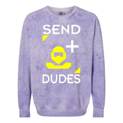 Send Dudes Funny Gamer Meme Colorblast Crewneck Sweatshirt