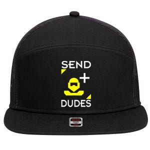 Send Dudes Funny Gamer Meme 7 Panel Mesh Trucker Snapback Hat