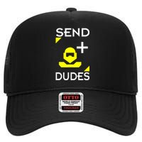 Send Dudes Funny Gamer Meme High Crown Mesh Back Trucker Hat