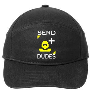 Send Dudes Funny Gamer Meme 7-Panel Snapback Hat