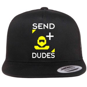 Send Dudes Funny Gamer Meme Flat Bill Trucker Hat