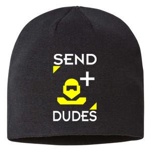 Send Dudes Funny Gamer Meme Sustainable Beanie