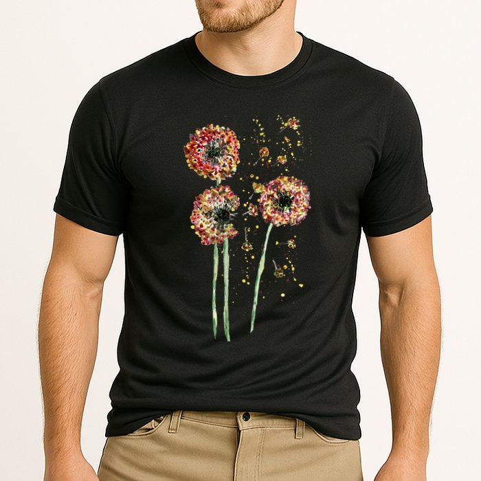 Spring Dandelion Floral Art Cooling Performance Crew T-Shirt