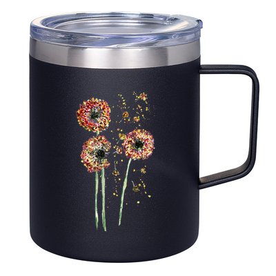 Spring Dandelion Floral Art 12oz Stainless Steel Coffee Mug