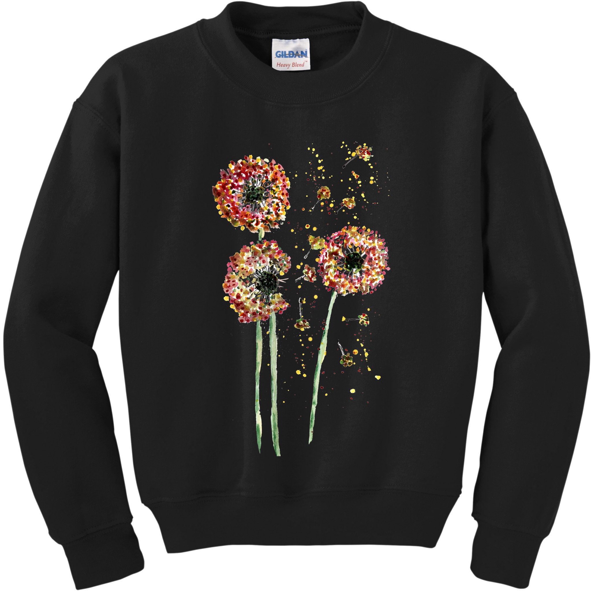 Spring Dandelion Floral Art Kids Sweatshirt