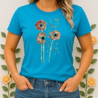 Spring Dandelion Floral Art Womens T-Shirt