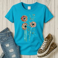 Spring Dandelion Floral Art Womens T-Shirt