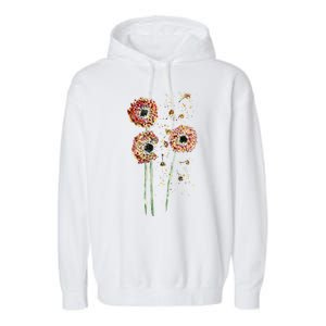 Spring Dandelion Floral Art Garment-Dyed Fleece Hoodie