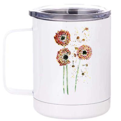 Spring Dandelion Floral Art 12 oz Stainless Steel Tumbler Cup