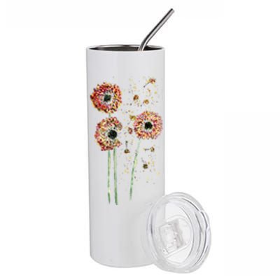 Spring Dandelion Floral Art Stainless Steel Tumbler