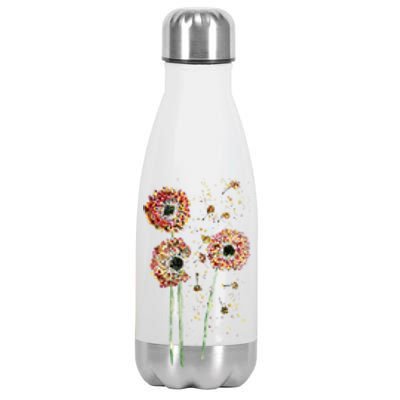 Spring Dandelion Floral Art Stainless Steel Insulated Water Bottle