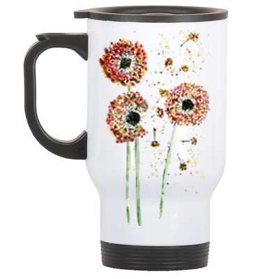 Spring Dandelion Floral Art Stainless Steel Travel Mug